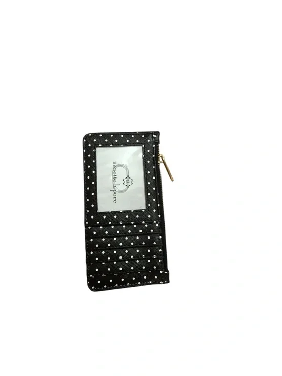 Nanette Lepore Black Pebbled Leather Wallet with Polka Dot Trim - Picture 4 of 5